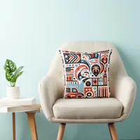4th of July Generative Pattern Throw Pillow