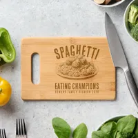 Funny Spaghetti Eating Champions Family Reunion Engraved Cutting Board