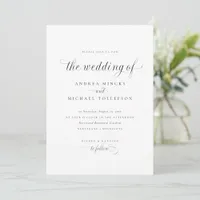 Elegant Simple Calligraphy Modern Wedding Invitation