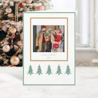 Green Pagoda Christmas Trees 1-Photo  Card