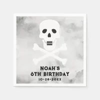 Black White Skull Birthday Party Napkin