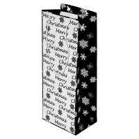 Elegant Modern Christmas Fa La La La  Wine Gift Bag