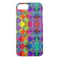 [Harlequin Tie-Dye] Diamond Fractal Checkered iPhone 8/7 Case