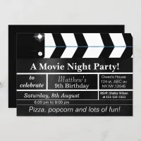 Movie Night Birthday Party Invitation