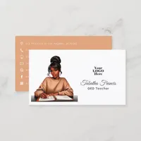 Confident Afro Black Woman Boss Empowerment Art Business Card