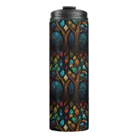 Colorful Mosaic Stained Glass Tree effect design Thermal Tumbler