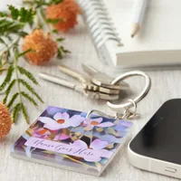 Beautiful Pink Flowers Customizable Keychain