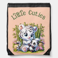 Little Cuties Panda & Tiger | Drawstring Bag