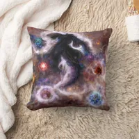 A Captivating Abstract Galactic Nebula Throw Pillow