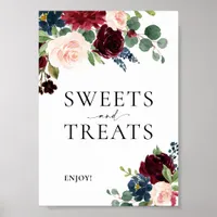 Sweet and Treats Boho Floral Wedding Sign 