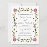 Elegant Pressed Wildflower Garden Boho Wedding  Invitation