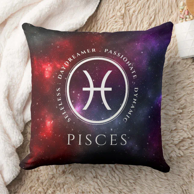 Starfield Pisces Fish Western Zodiac Throw Pillow