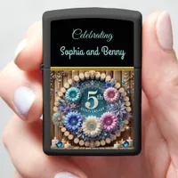 Timeless Circle: Fifth Anniversary Floral Design Zippo Lighter