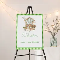 Green Gingham Locally Grown Welcome Baby Shower  Foam Board