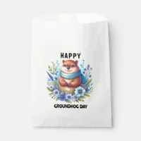 Over Rated? Watercolor Celebrating Groundhog Day  Favor Bag