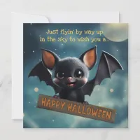 Cute Baby Bat Halloween Card