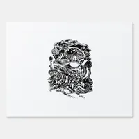 Cottagecore Aesthetic Frog Mushroom Goblincore Art Sign