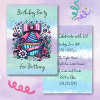 Birthday Cupcake Whimsical Personalized Invitation