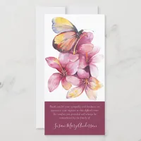 Butterfly Floral Funeral Thank You Card