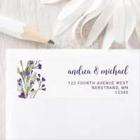 Boho Purple Wildflower Wedding Return Address Label