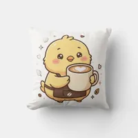 Cute Chick Coffee Latte Decorative Pillow