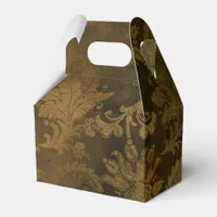 Vintage Bronze Gold Damask Favor Boxes