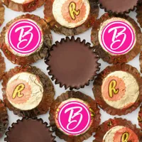 Modern Chic Hot Pink Calligraphy Monogram Reese's Peanut Butter Cups