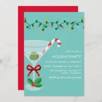 Retro Frost Christmas Holiday Cocktail Party Invitation