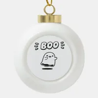 Little Boo Minimal Style Ceramic Ball Christmas Ornament