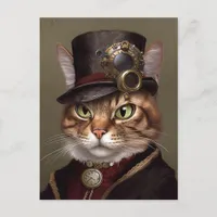 The Steampunk Cat Postcard