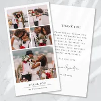 Simple Modern Multi Photo Collage Wedding Thank You Card