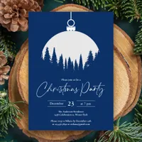 Blue And White Decoration Ball Christmas Party Invitation