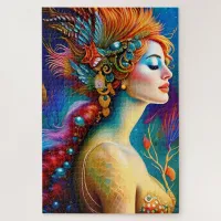 The Colorful Mermaid AI Art Portrait Jigsaw Puzzle