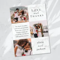 Multi Photo Script Love and Thanks Wedding Photo Thank You Card