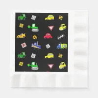 Cars, Trucks, Traffic Signs Boy's Birthday Party Napkins