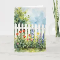 Picket Fence with Flowers Sympathy Card