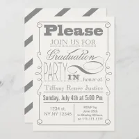 Mod Typography Graduation party Invitation