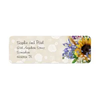 Large Wild Flower Wedding Return Address Label