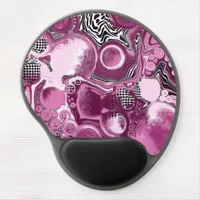 Pink, Magenta and Black Fluid Art Pour Painting   Gel Mouse Pad