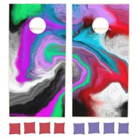 Colorful Marble Art Explosion  Cornhole Set