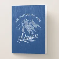 Up For Adventure Mountains White ID358 Pocket Folder
