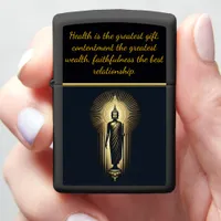 Golden Buddha in serene meditation Zippo Lighter