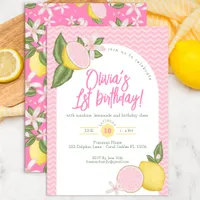 Pink Lemonade 1st Birthday Party Invite