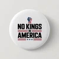 No Kings In America USA Retro Classic Button