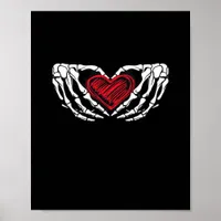 Skeleton Hands With Heart Classic Poster