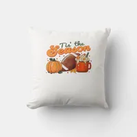 Tis The Season Football Mug Autumn Design Throw Pillow