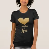 *~* Running Heart Runner Watercolor Runner Gold T-Shirt