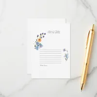 Boho Watercolor Wildflower Bride Wedding Advice Enclosure Card