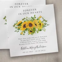 Sunflowers Seed Packet Memorial Funeral  Envelope