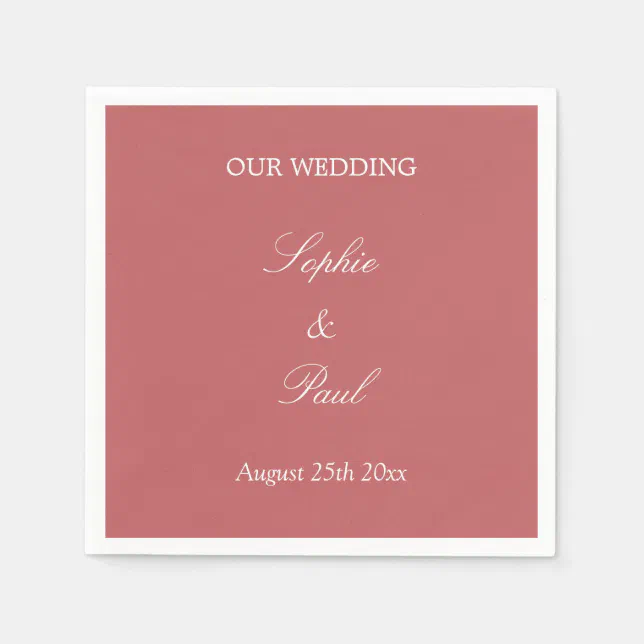 Elegant Dusty Rose Pink Wedding Napkins